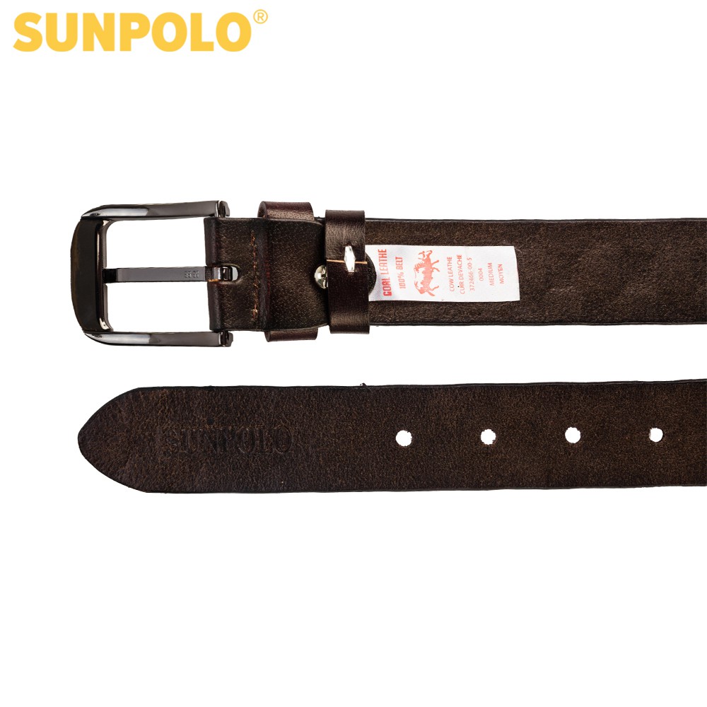 Thắt lưng nam da bò SUNPOLO Đen Nâu - BS41DN