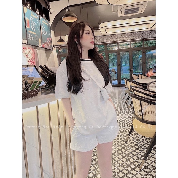 Set bộ xốp dập nổi đi chơi, set đồ nữ sang chảnh cafe chất siêu đẹp