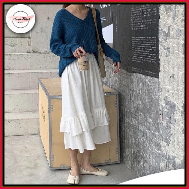 Chân Váy Midi Nữ 🦋 Chân Váy Vạt Bèo 2 Tầng 3 Màu 🦋 AB | BigBuy360 - bigbuy360.vn