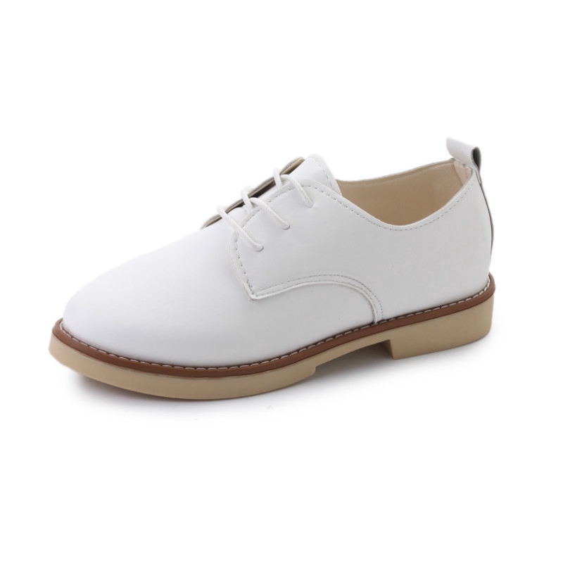 Giày da đế phẳng màu trơn phong cách Hàn Quốc dành cho bạn nữ | BigBuy360 - bigbuy360.vn