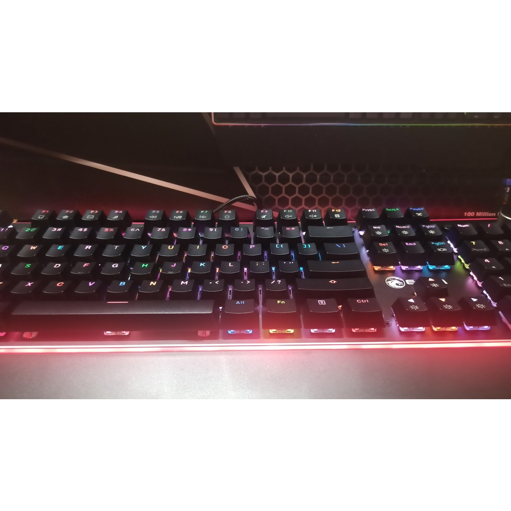 Bàn Phím Cơ Gaming EDRA EK308 RGB PLUS | Bàn Phím Có Dây Quang Cơ Viền Led | Bàn Phím Chống Nước Có Kê Tay | Có Núm
