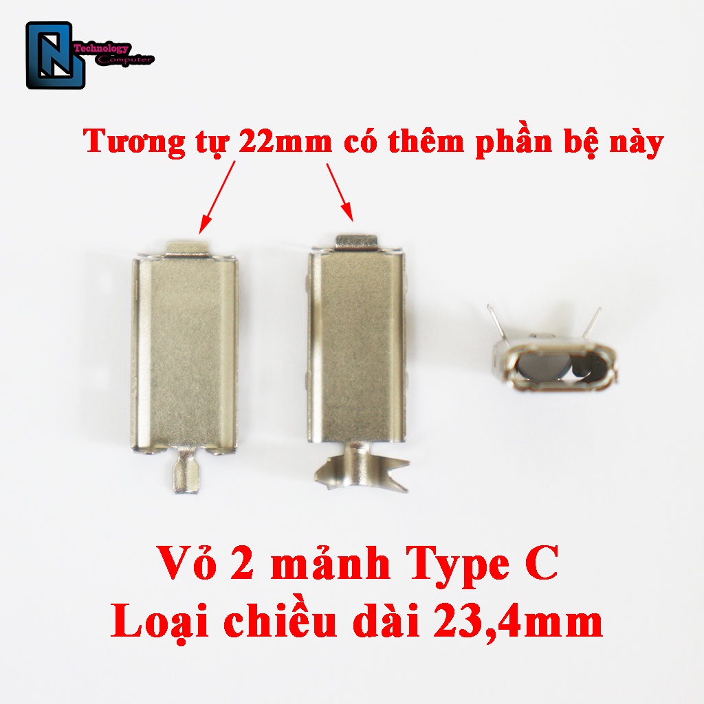 Vỏ Ốp Đầu Type C Lẻ 2 Mảnh Dài 14,5MM 17,5MM 18.7MM 22MM 23,4MM Thích Hợp Làm Dây Handmade