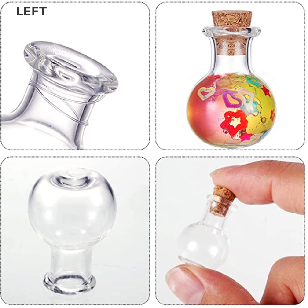 Le 10x Small Glass Bottles Miniature Potion Bottle Mini Cork Glass Vials Wedding my