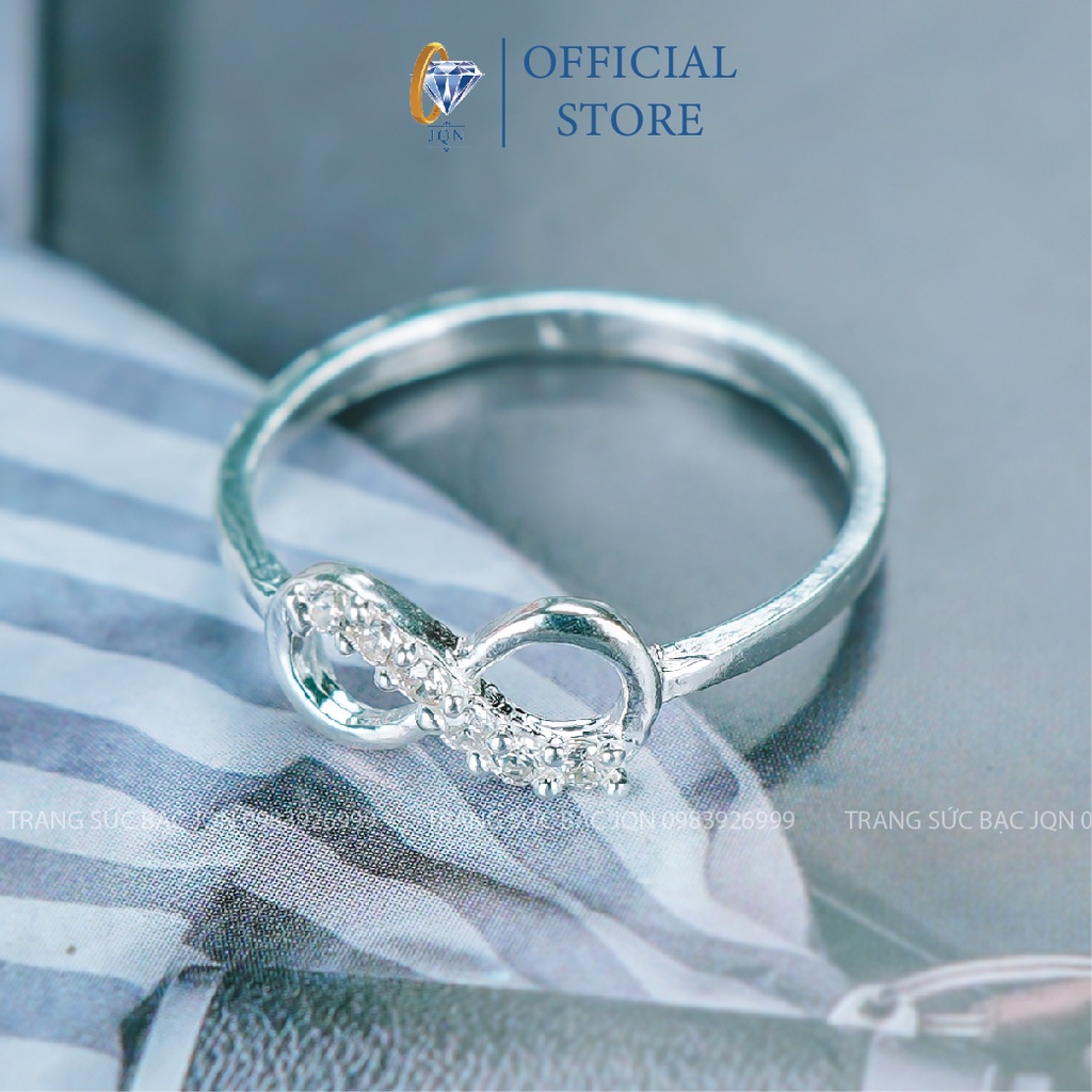 Nhẫn Bạc Ta JQN Nhẫn Nữ Đính Đá Vô Cực N60