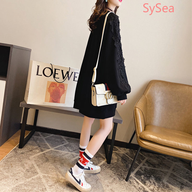 Áo Thun Tay Dài Cổ Tròn Thiết Kế Dáng Rộng Thoải Mái