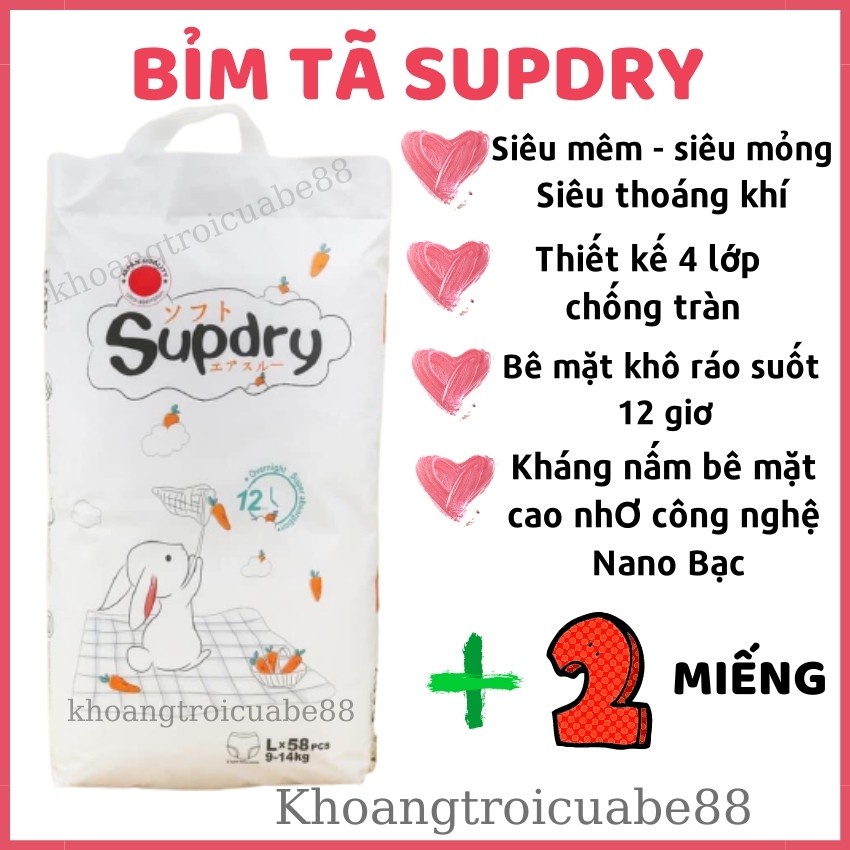 Tã/Bỉm SUPDRY nội địa Trung size S72/M66/L60/M64/L58/XL52/XXL50/XXXL46