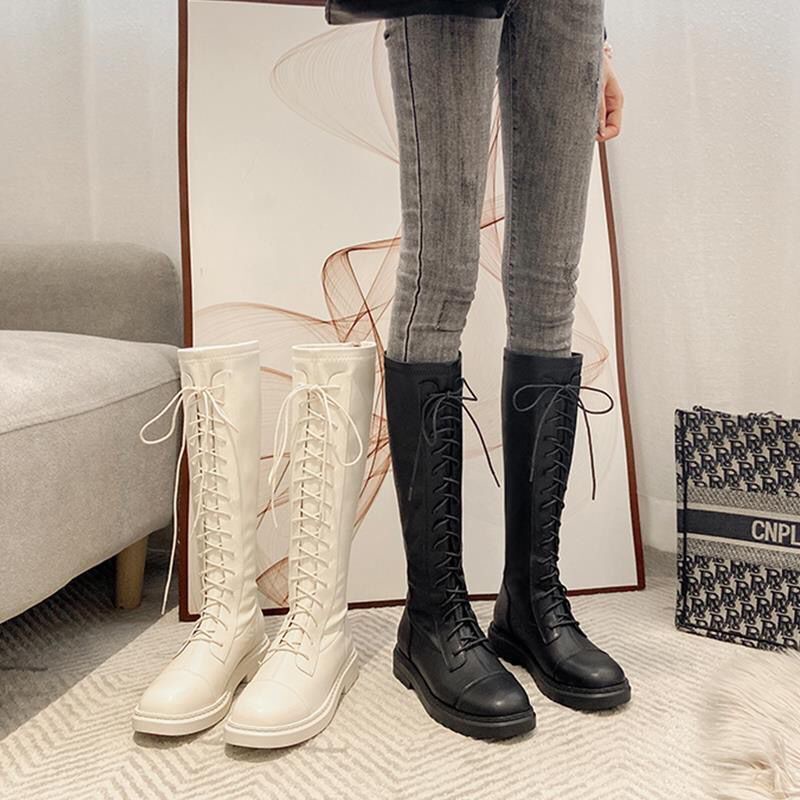 Giày Bốt Cổ Cao Co Giãn Thời Trang Thu Đông Dành Cho Nữ