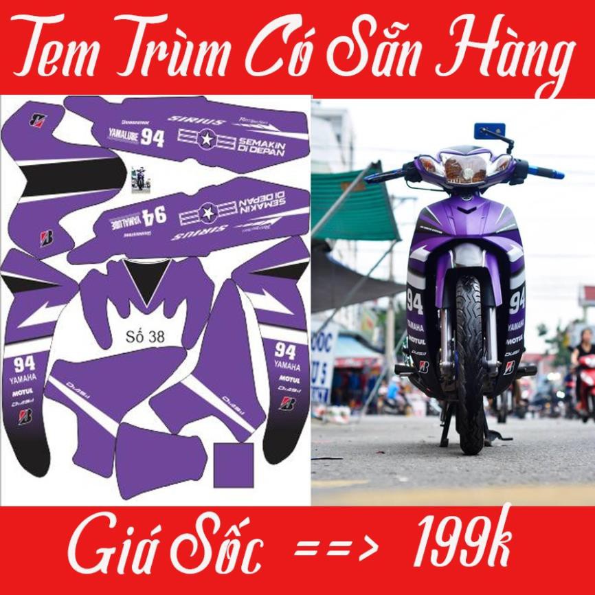 Tem Trùm Xe Sirius Giá Sốc