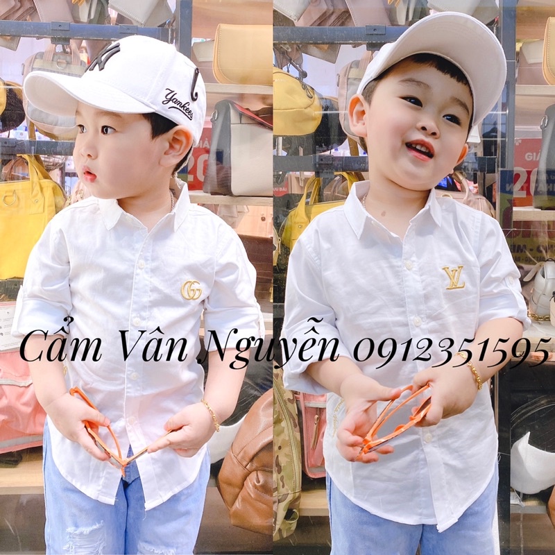 Áo sơ mi trắng cho bé