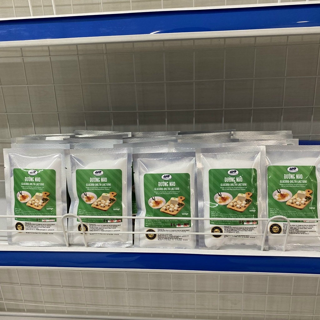 Đường nho Pháp 100gr đóng gói theo Tiêu chuẩn An toàn Thực phẩm, làm tàu hủ, tào phớ không thạch cao.