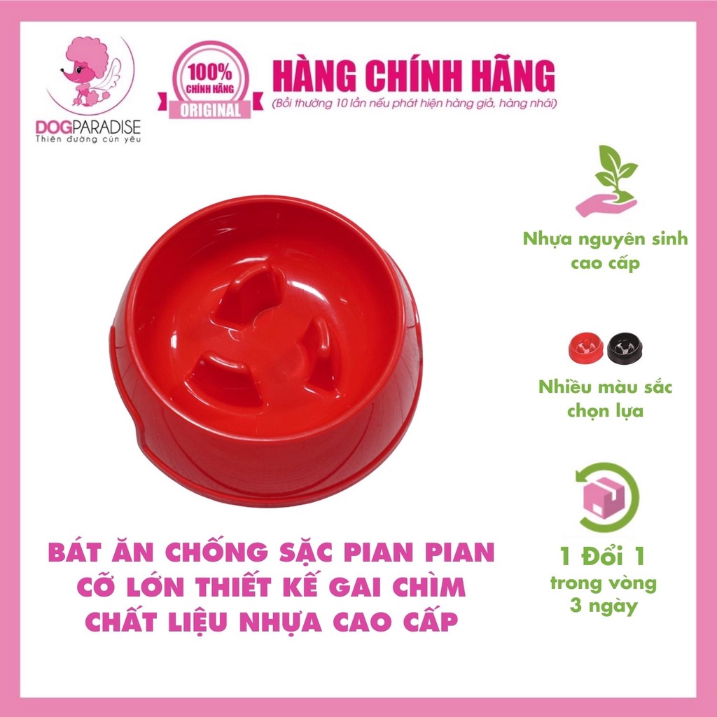 Bát ăn Chống Sặc Pian Pian cỡ lớn thiết kế gai chìm chất liệu nhựa cao cấp size XL - Dog Paradise