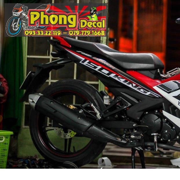 Tem Rời Exciter 150 Mx King Dán Xe Trắng Đen