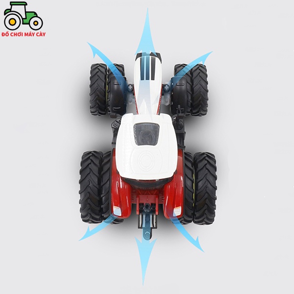 Máy kéo 210 HP_Bánh đôi + Ủi đầu - Điều khiển từ xa , xe máy cày đồ chơi, xe nông trại, MK16BDUD