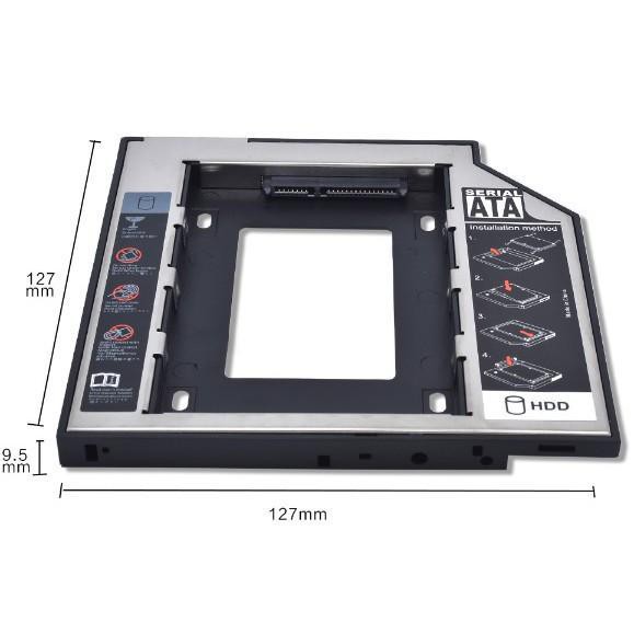 Caddy Bay HDD SSD SATA 3 9.5mm/12.7mm-Khay ổ cứng thay thế ổ DVD-NEW | BigBuy360 - bigbuy360.vn
