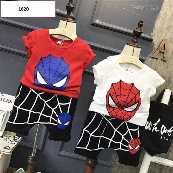 Bộ đồ siêu nhân người nhện cho bé trai, Đồ bé trai thoáng mát mùa hè, mẫu mới 2022 (8-19kg)
