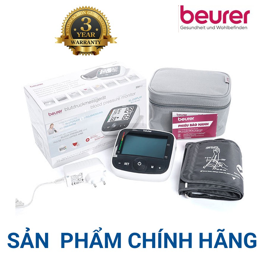 [THƯƠNG HIỆU ĐỨC] MÁY ĐO HUYẾT ÁP BẮP TAY BEURER BM40 - BẢO HÀNH 3 NĂM