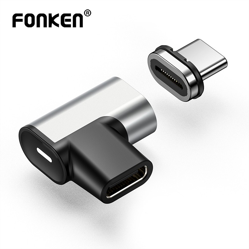 Đầu Chuyển Đổi Sạc FONKEN Sạc Nhanh Từ Tính Type-C USB 3.1 Màu Đen Cho MacBook