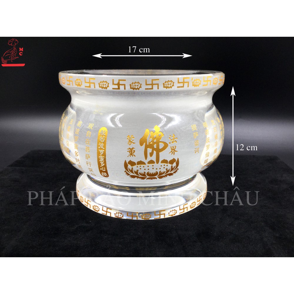 [PHÁP BẢO MINH CHÂU] Bát Hương Pha Lê 14cm - 17cm - CHẤT LƯỢNG CAO - ĐẸP TINH TẾ