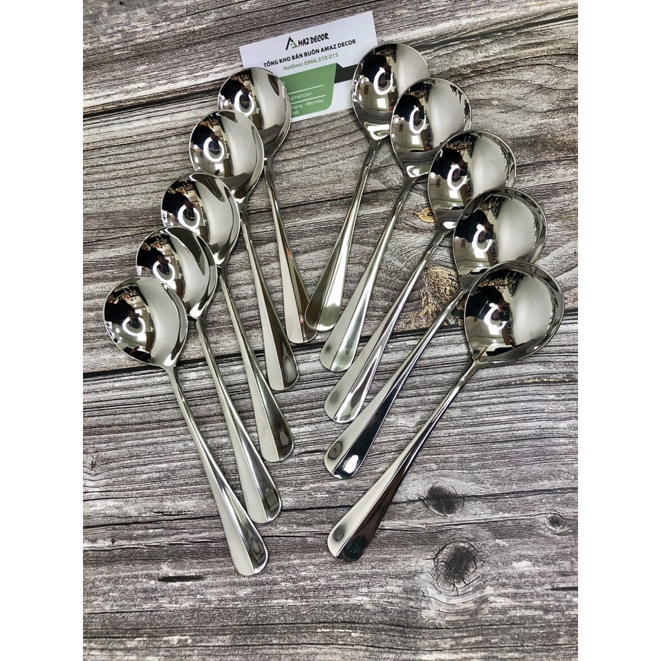 Muỗng thìa inox 304 cao cấp thiết kế sang trọng phong các Hàn Quốc TT185035 bền đẹp siêu tiện lợi