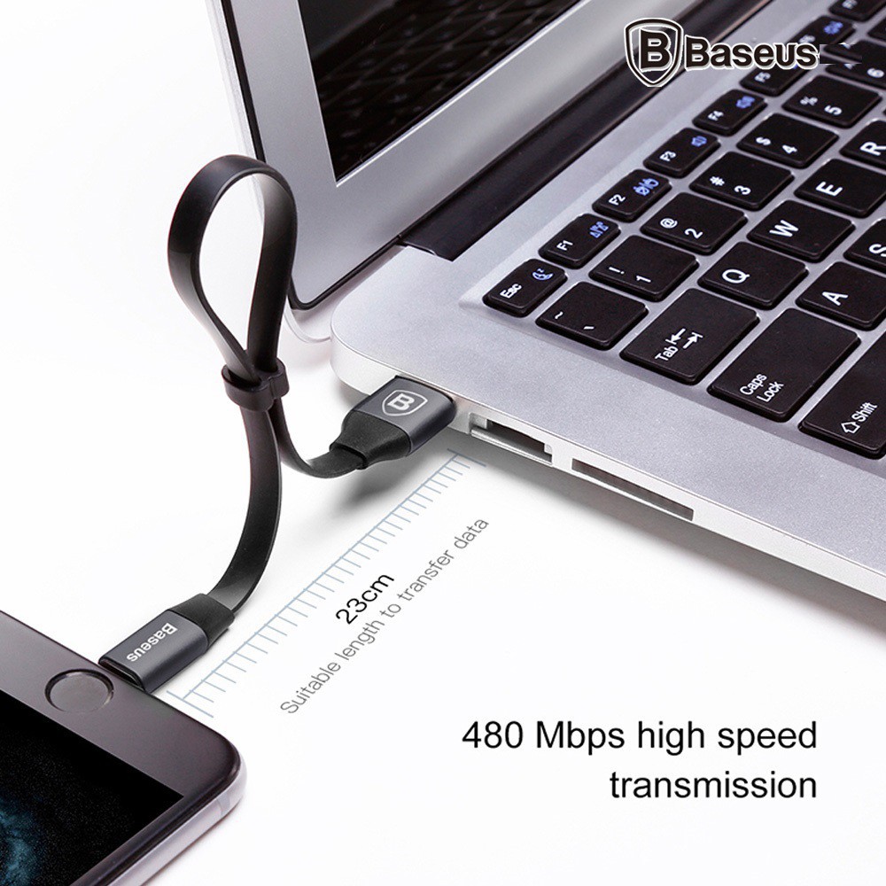 Dây Sạc Iphone💝CAO CẤP💝Cáp Sạc Baseus Lightning Portable 23cm (2A, Sạc nhanh, Siêu ngắn, Siêu bền) Hỗ Trợ Truyền Dữ Liệu