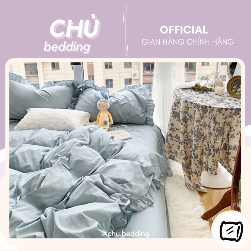 [HÀNG CÓ SĂN] Bộ chăn ga gối full 6MÀU CHẤT LIỆU COTTON ĐŨI VIỀN BÈO