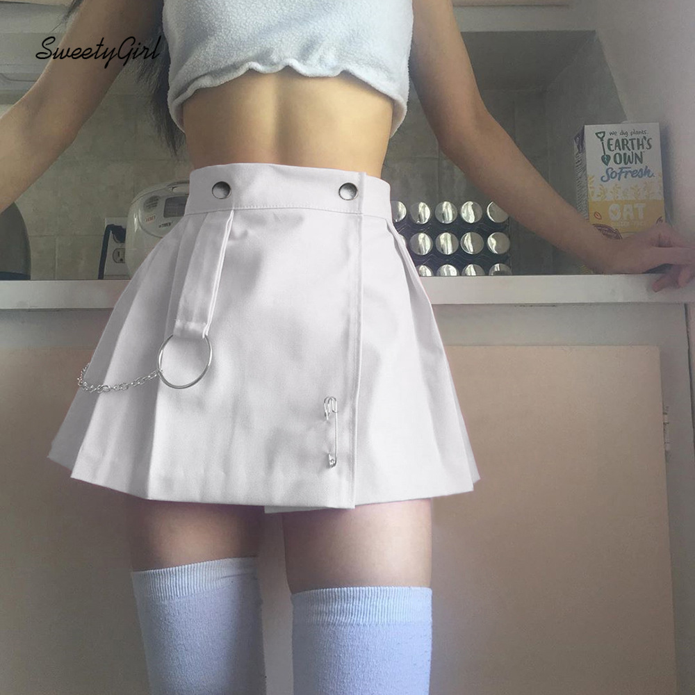 Chân váy xếp ly mini màu trơn lưng cao thời trang nữ | BigBuy360 - bigbuy360.vn