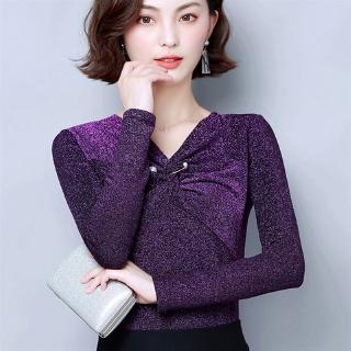 Áo công sở nữ tay dài cổ chữ V thời trang cao cấp