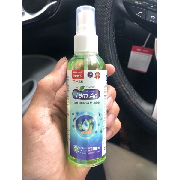 Xịt rửa tay khô Tâm An chai 100ml