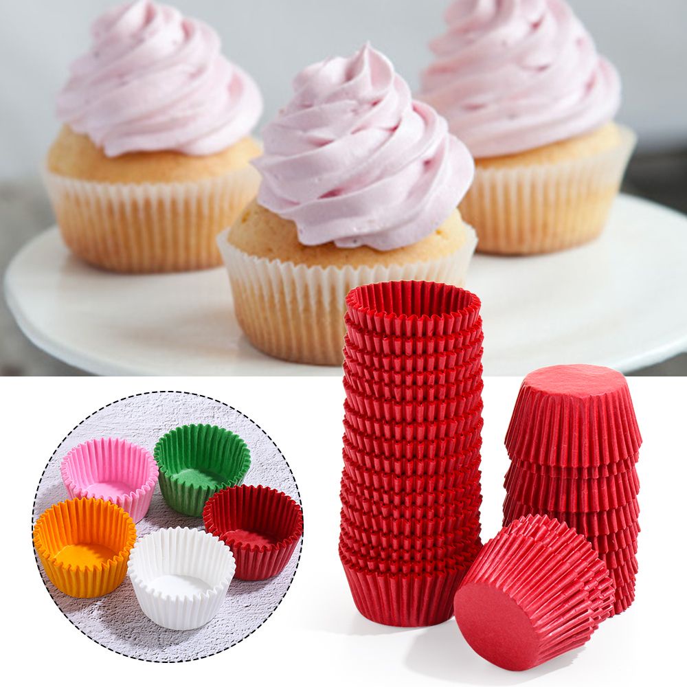 Bộ 500/1000 Cốc Giấy Làm Bánh Cupcake Nhiều Màu Sắc Tiện Dụng Cho Nhà Bếp