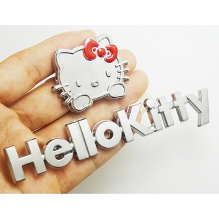 Miếng Dán Logo Ba Chiều Ba Chiều Bằng Kim Loại Hình Hello Kitty Trang Trí Xe Hơi / Xe Máy