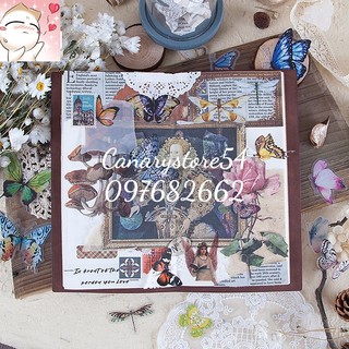 Set 40 sticker họa tiết bướm trang trí sổ tay, bullet journal, nhật ký,...