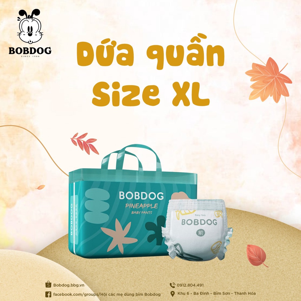 Tã dứa quần Bobdog size L36/XL36/XXL34/XXXL32 miếng/bịch