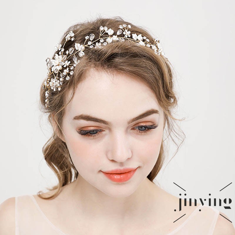 GETNOIVAS Cài tóc phối hạt phong cách cổ điển cho cô dâu