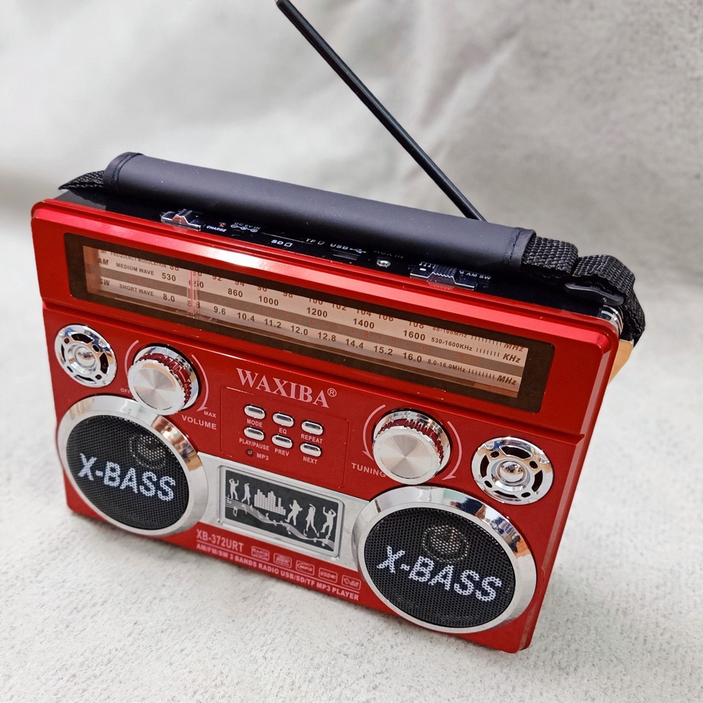ĐÀI RADIO WAXIBA 372URT BẮT SÓNG FM/AM/SW KHỎE – NGHE NHẠC TỪ USB THẺ NHỚ – LOA EXTRA BASS STEREO