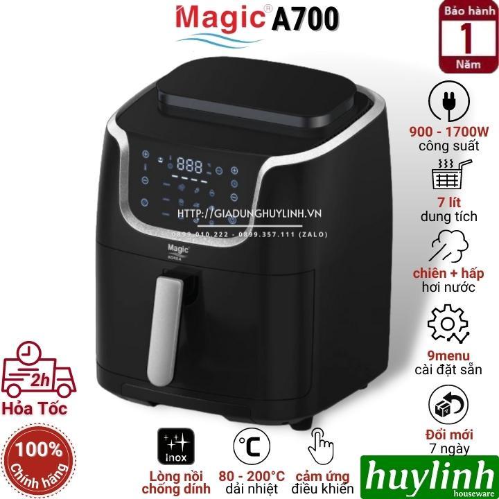 Nồi chiên không dầu - hấp hơi nước Magic Korea A700 - Dung tích 7 lít