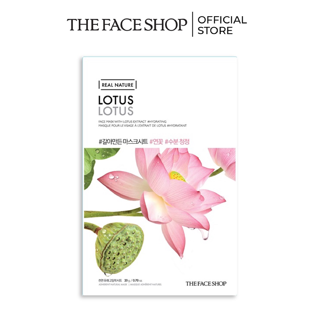 Combo 5 Mặt Nạ Sáng Da THE FACE SHOP Real Nature 20g (hoa sen,chanh,gạo)