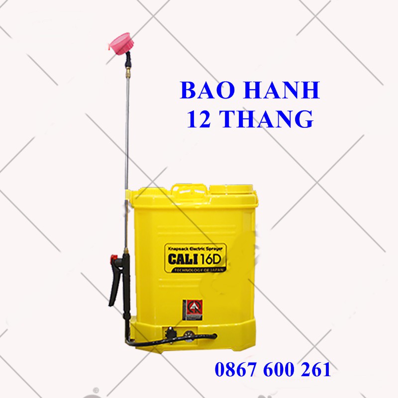 HOT! Bình Xịt Điện phun thuốc trừ sâu CALI 16D, Máy bơm thuốc khử trùng dùng acquy, bình xịt tưới cây