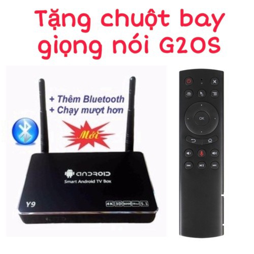 Android TV Box Y9 Ram 2G Rom 8G tặng chuột bay giọng nói G20S - Y9 + G20S