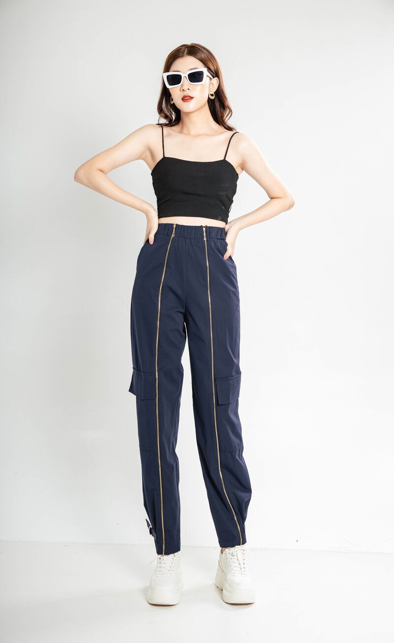 CCHAT Quần baggy gió 2 khóa dọc