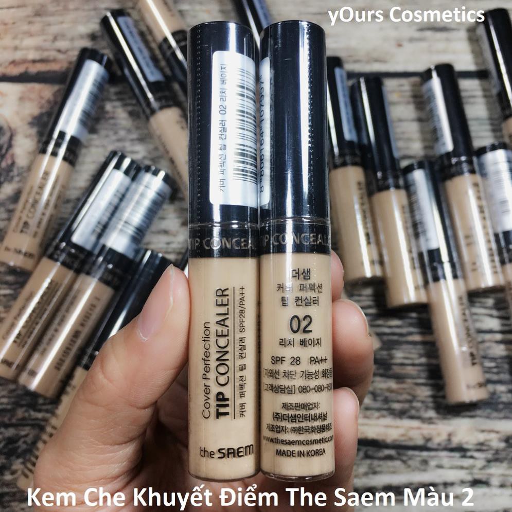 [Auth Hàn] Kem Che Khuyết Điểm The Saem Cover Perfection Tip Concealer màu 2.0