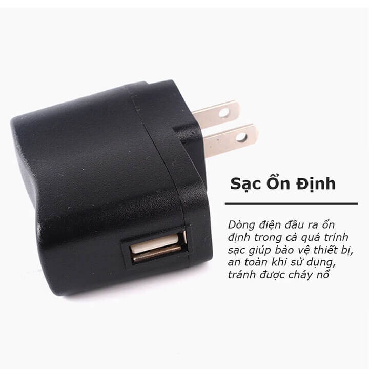 Củ sạc nhanh USB 5V 0.5A - Cơ Chế Bảo Vệ An Toàn Cho Thiết Bị - Hàng Cao Cấp