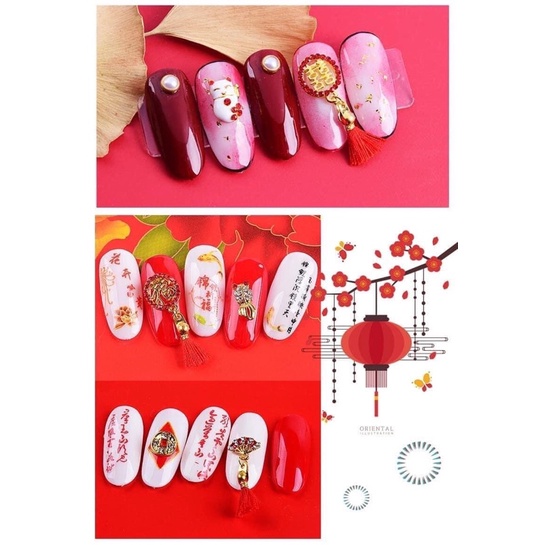 Charm Tết trang trí móng tay