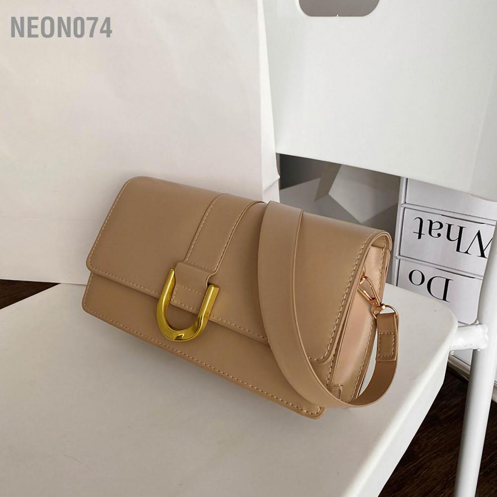 🥭 Neon074 Túi xách nữ đeo vai Thời trang Phong cách Hàn Quốc Dung tích lớn Da PU Polyester da