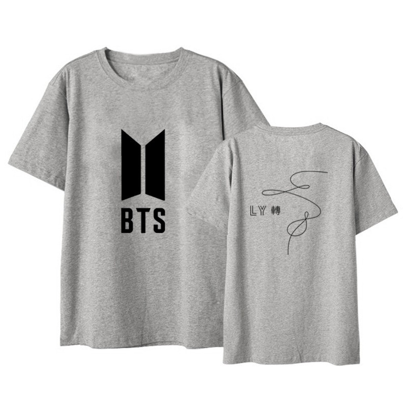 Áo Hoodie Tay Ngắn Dáng Rộng In Chữ Bts Love Yourself Cá Tính