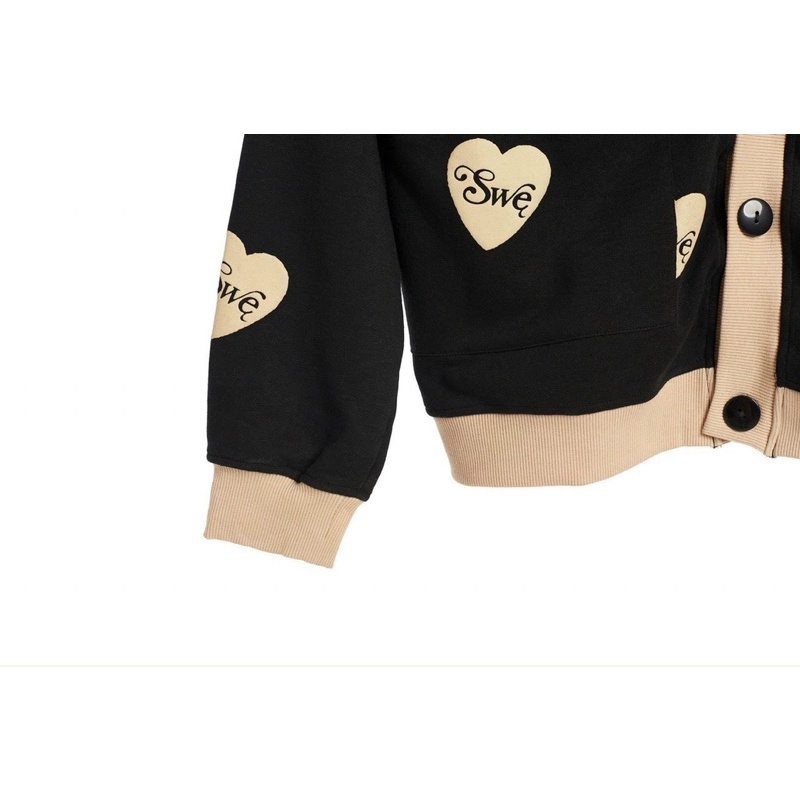 Áo khoác cadigan (có ảnh thật) chất nỉ ngoại cao cấp trái tim