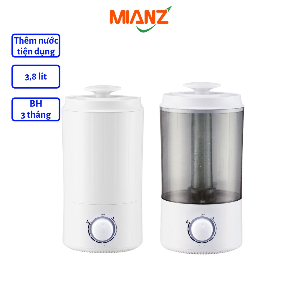 Máy phun sương Mianz Store  HẸN GIỜ 12h hoạt động - Máy xông tinh dầu nhựa CL cao - 3.8L