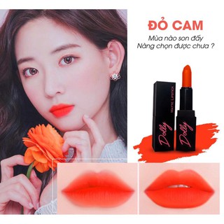 [Đỏ Cam ] Son Sáp Phủ Phấn Dolly Không Chì Màu Đỏ Cam