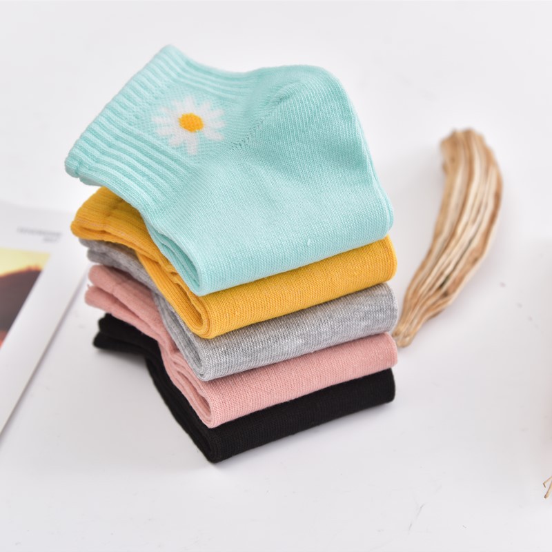Đôi Tất Cotton Thoáng Khí Thời Trang Phong Cách Hàn Quốc Xinh Xắn Cho Nữ