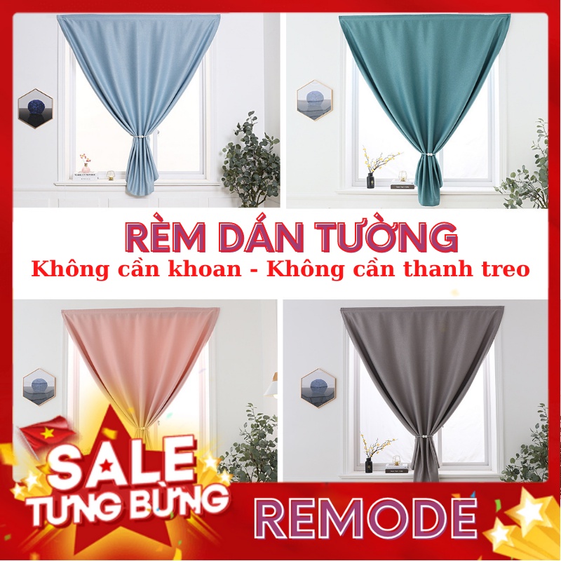 Rèm cửa dán tường, dán cửa, treo thanh, rèm cửa sổ chống nắng, decor trang trí phòng ngủ, phòng khách REMODE -VCN1