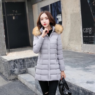 Áo khoác phao cổ lông